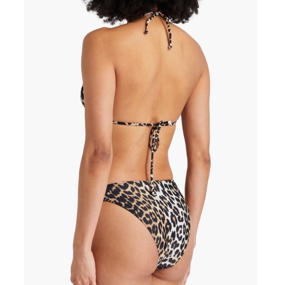 NWT GANNI Leopard-print triangle bikini top M - Picture 2 of 6